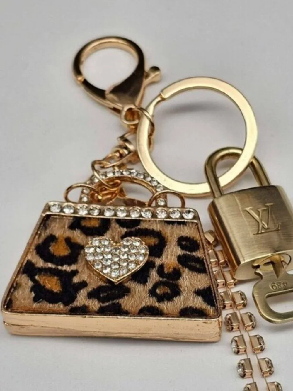 Authentic Louis Vuitton Lock & Key Gold ✨ Unbranded Keychain Bag Charm LV